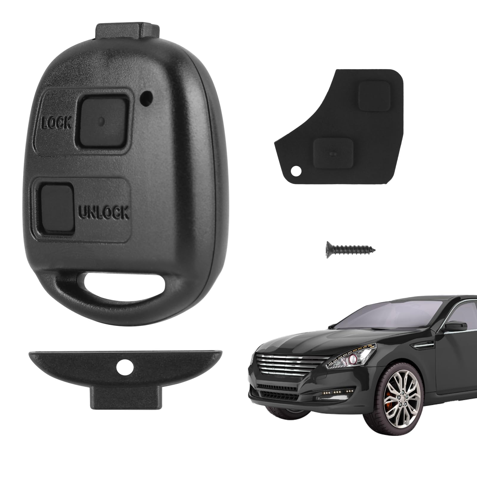 Guscio Chiave Per Toyota Auris, Corolla, RAV4 - 2 Tasti, Con Pulsanti Gomma E Vite - Foto 10