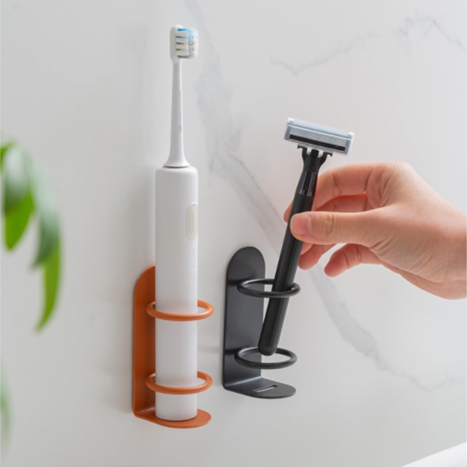 Portacepillos De Dientes para Baño Y Ducha Soporte De Pared For Cepillo Dientes For Baño, Sin Perforación, Suministros Aseo For(White)