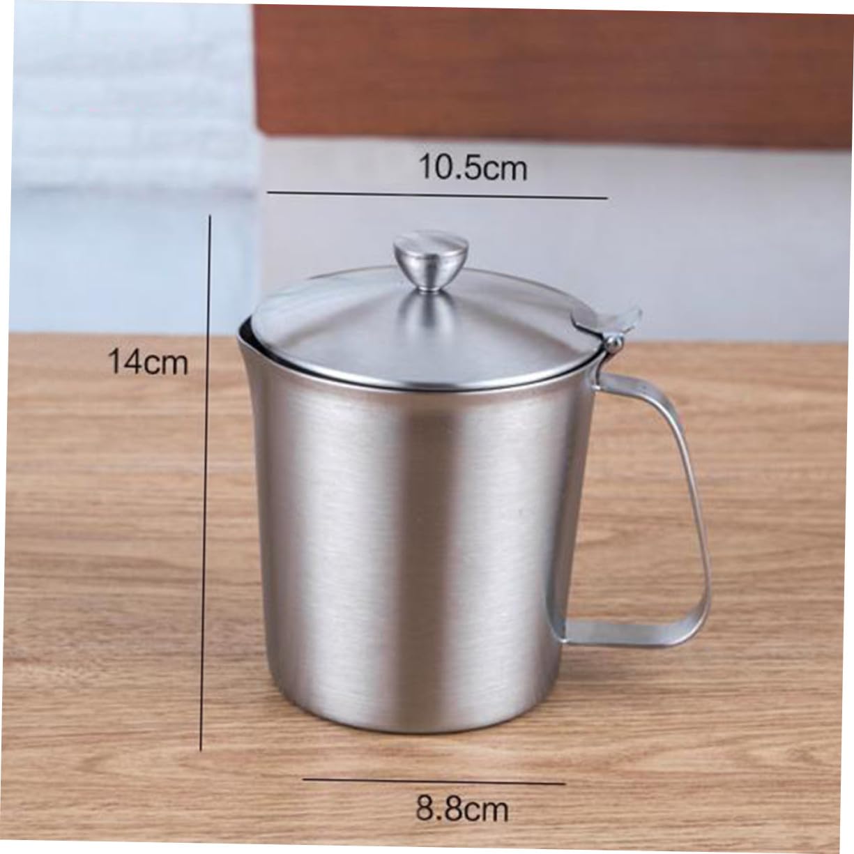 GALPADA Tasse à Mesurer Graduée Acier Inoxydable avec Couvercle pour Lait et Pâtisserie