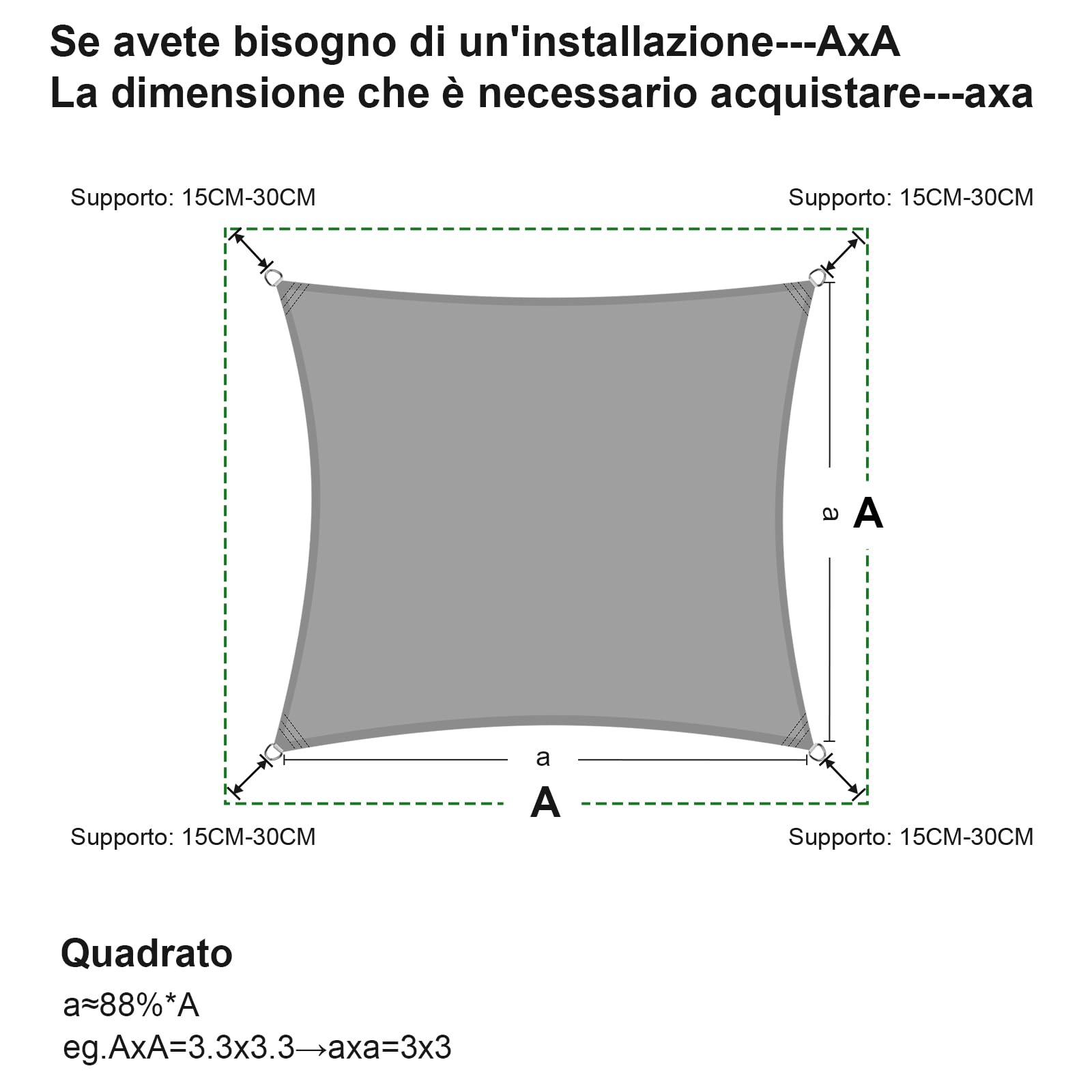Vela Ombbreggiante Triangolare SUNNY GUARD 3x4.25m - Protezione UV Per Giardino - Foto 13