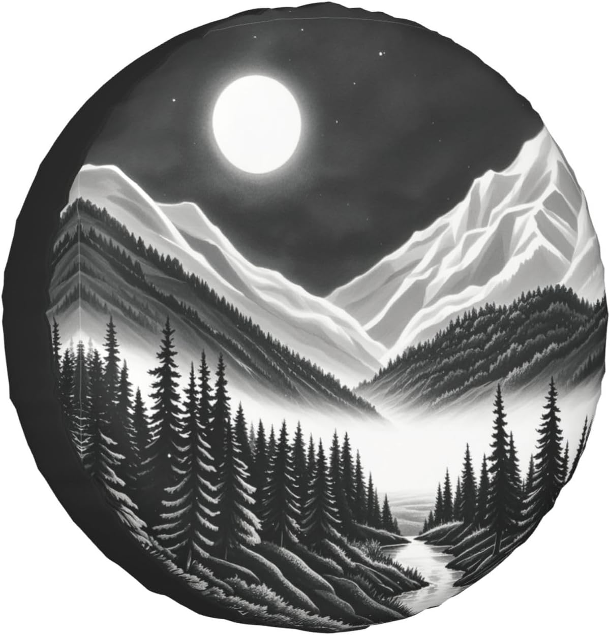 Mountain Lake Tree Landscape Spare Tire Cover Weatherproof Wheel Tire Cover Wheel Protector Universal Decorative Accessories for Trailers Rv SUV Truck Campervan Travel Trailer 15 Inch