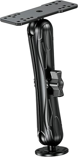 Miniatura 9 de VAZESWIN Soporte de buscador de peces de aleación de aluminio con placa rectangular de bola de 1.5 pulgadas y base redonda, brazo de 9.1 pulgadas de