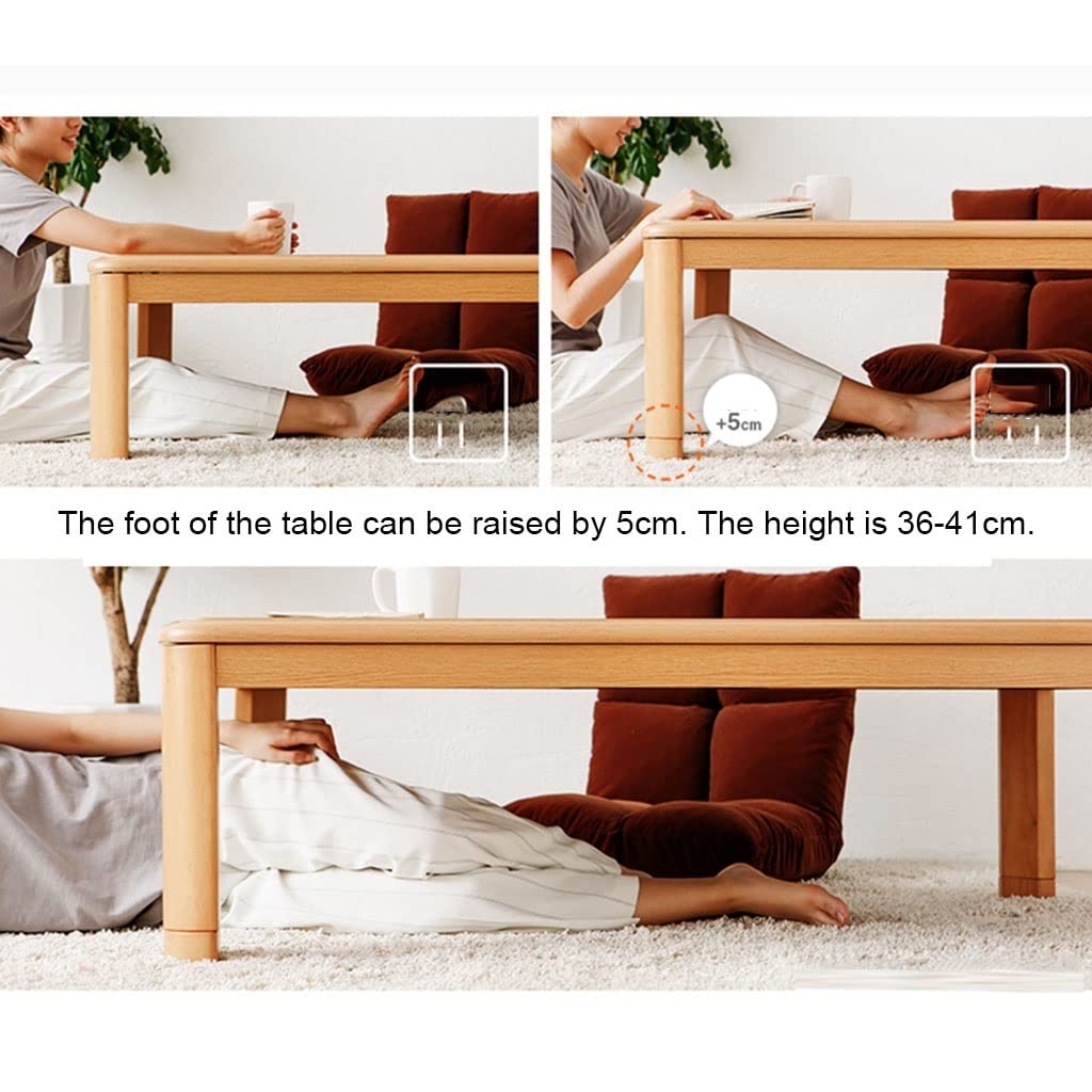 Tavolini Riscaldamento a Pavimento per caffè, Set Kotatsu Invernale, Riscaldamento Kotatsu Giapponese, Multifunzionale, Un Regalo Caldo per la Famiglia (Colore: Colore del Legno, Dimensioni: