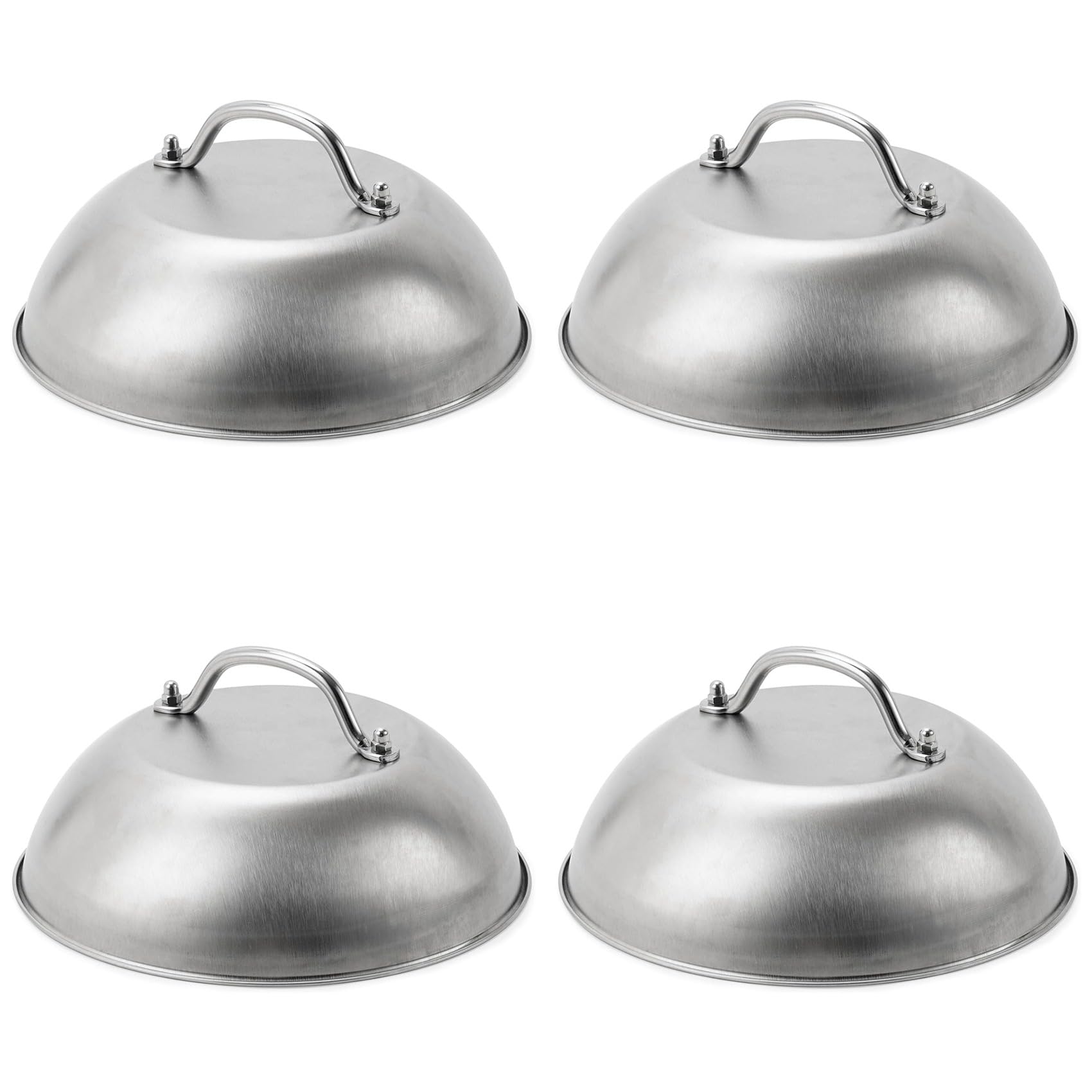 Hndhbfgrt 4X Heavy Duty 9in Wide Smashed Burger Melting Cheese Dome Cover Stainless Steel Basting Steaming Cover