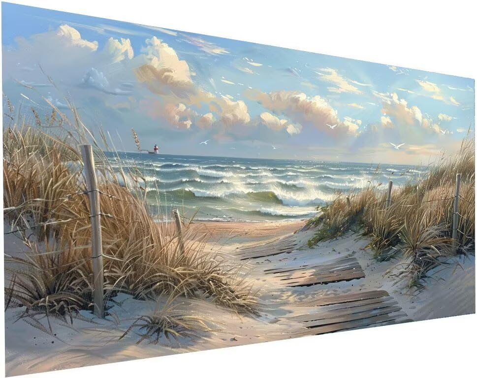 Diamond Painting Plage 40x80 cm avec Kit Complet de Broderie Diamant Oiseau S-268