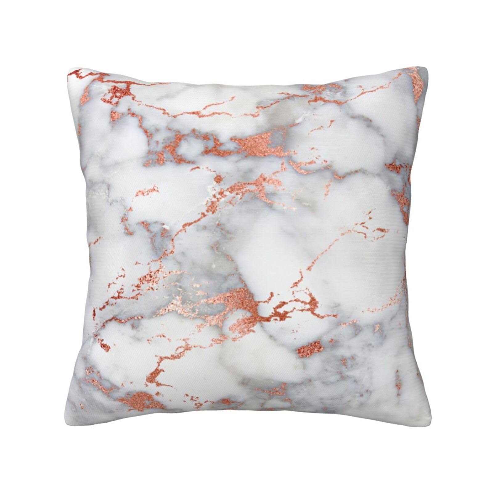 FFSHKOWE Rose Gold Marble Decorative Throw Pillow Cover Double-Sided Printed Cushion Cover for Sofa Couch Bed Chair 45 x 45cm
