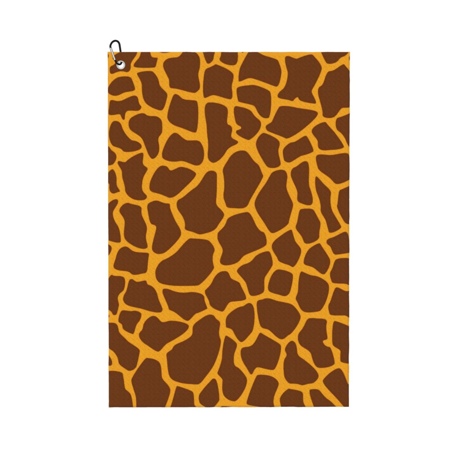 Hnnkloy Giraffe Print, 16x24 in Portable Waffle Golf Towels with Carabiner Clip for Golf Bag