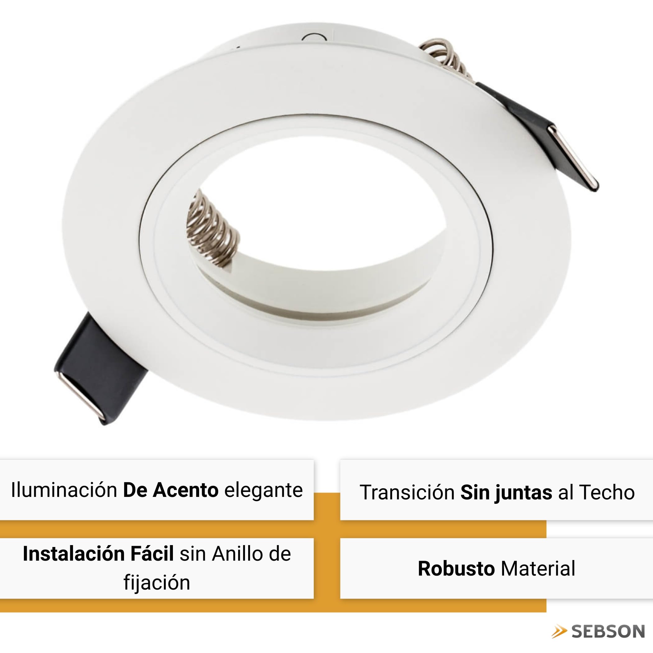 SEBSON Foco Empotrable de Techo con Casquillo GU10 - Set de 12 | Downlight Aluminio Ø80mm, Marco para Focos LED o Halógeno 230V, Diámetro Orificio 65mm