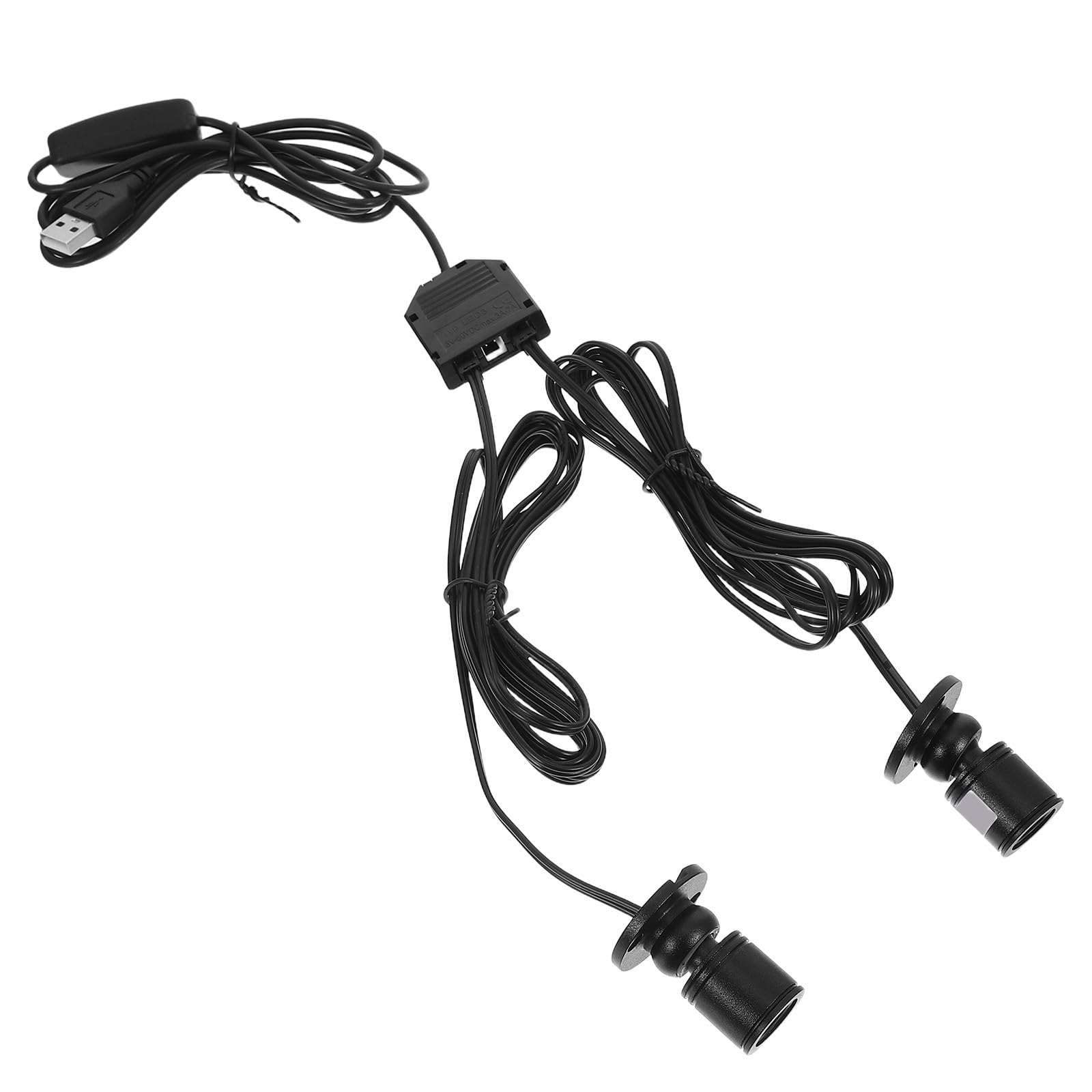 Foco LED regulable USB con doble cabeza ajustable de aluminio para destacar joyería