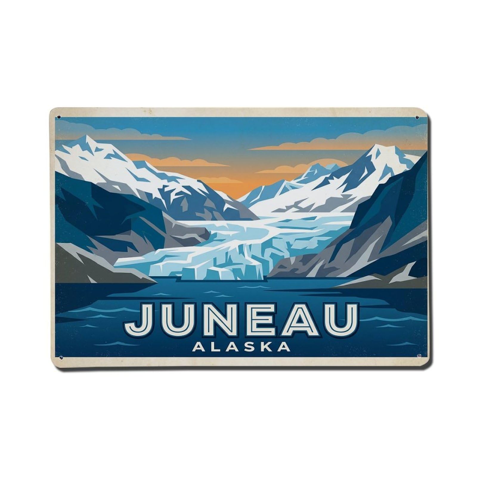 Cwbufd 8X12inch(20X30cm) Vintage Travel Usa Juneau Metal Tin Sign Plaque Wall Decor For Cafe, Club Bar, Office, Garden Metal Poster 8X12inch