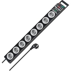 Mejor Regleta Inteligente Brennenstuhl Regleta Enchufes con 8 Tomas y Protección Sobretensiones Hasta 13.500 A (Cable de 2.5 m, Anti Picos Tensión, para Interiores), Negro/Gris, 8 Enchufes, Protección sobretension