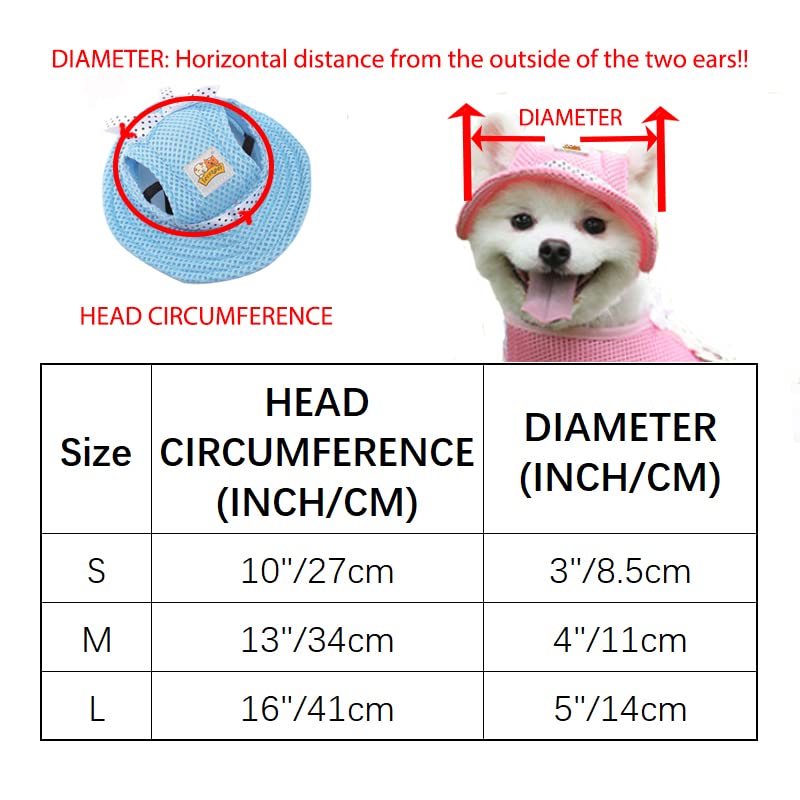 Princess Pet Hat Dog Caps Hats with Neck Strap Adjustable Comfortable Ear Holes for Small Medium and Large Dogs in Ourdoor Sun Protection m Blue  Cucciolini Doodles Princess pet hat dog caps hats with neck strap adjustable comfortable ear holes for small medium and large dogs in ourdoor sun protection m blue   cucciolini doodles