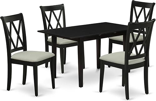 Miniatura 7 de East West Furniture NOCL3-MAH-C - Juego de comedor de 3 piezas que contiene una mesa de comedor rectangular con hojas de mariposa y 2 sillas de