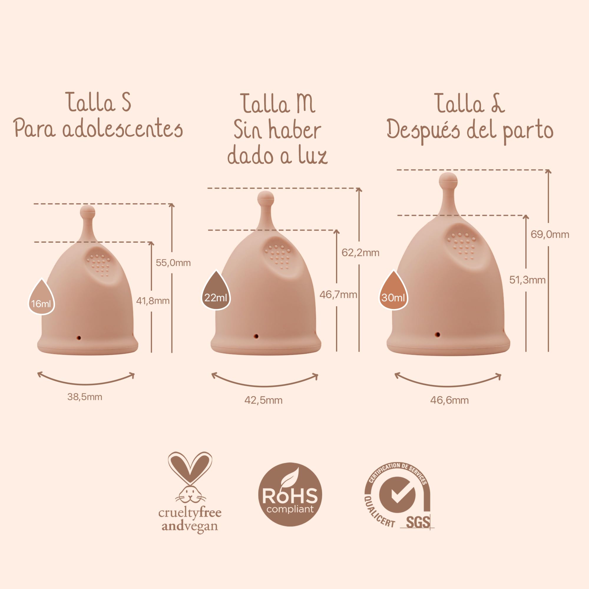 Bamboozy Copa Menstrual Con Esterilizador (M) Copas Menstruales Reutilizables de Lujo Hechas de Silicona Médica - Hasta 12 horas de Protección - Libre de Plástico, sin BPA