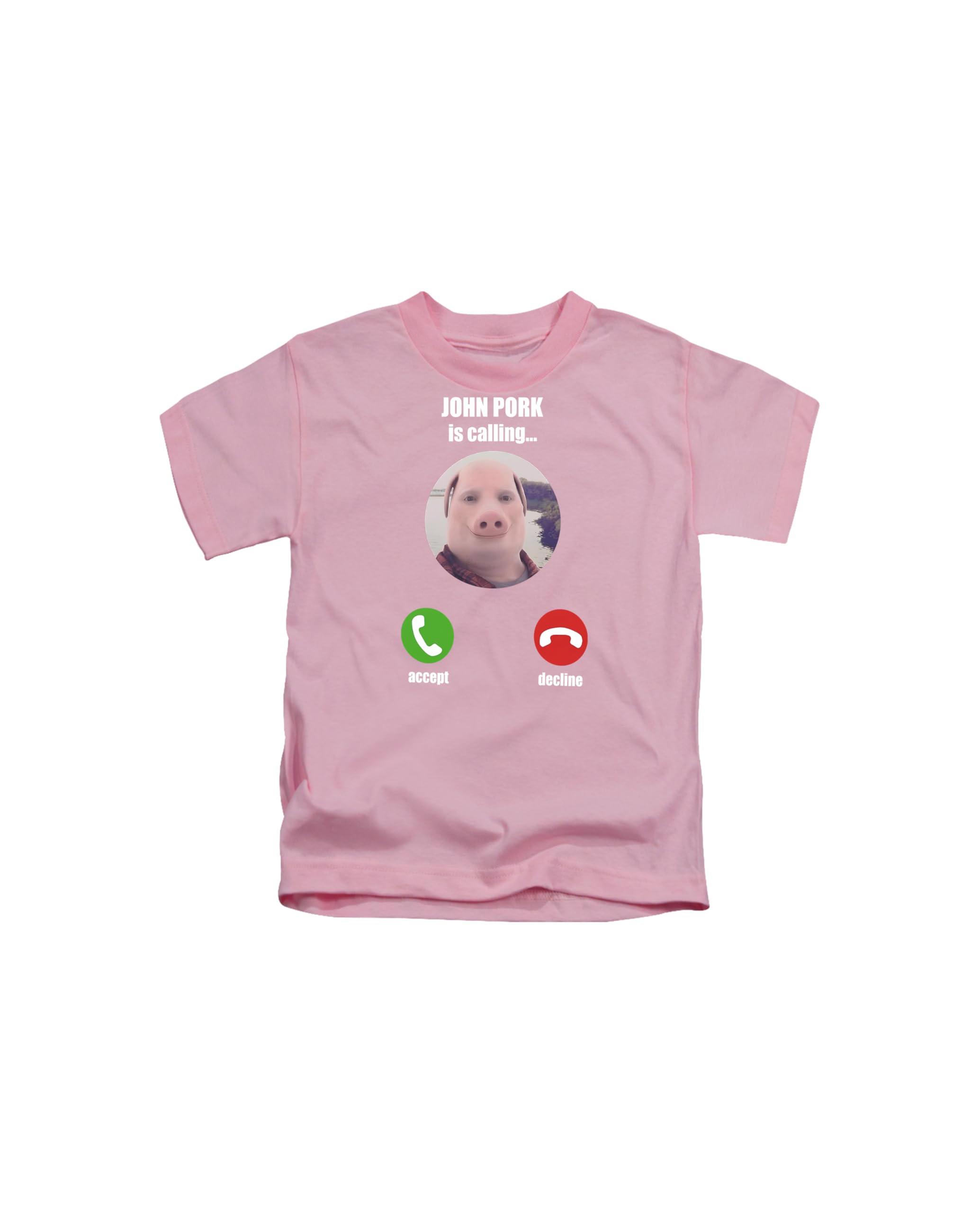 New Spirit Original Unisex Baby Pink John Pork Calling, Viral Brainrot Meme Novelty Silly Weird Humerous Joke Pun Tee T-Shirt Funny T Shirt Top