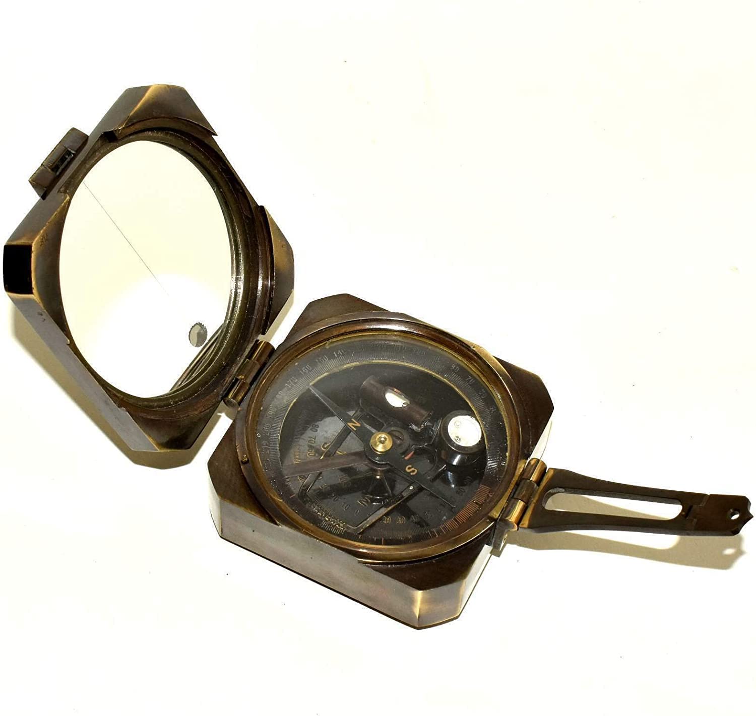 Boussole Burnton antique en laiton massif lourd Brunton Boussole vintage en laiton Boussole Bruton Boussole nautique 7,6 cm Boussole en bronze Boussole professionnelle d'extérieur Boussole de
