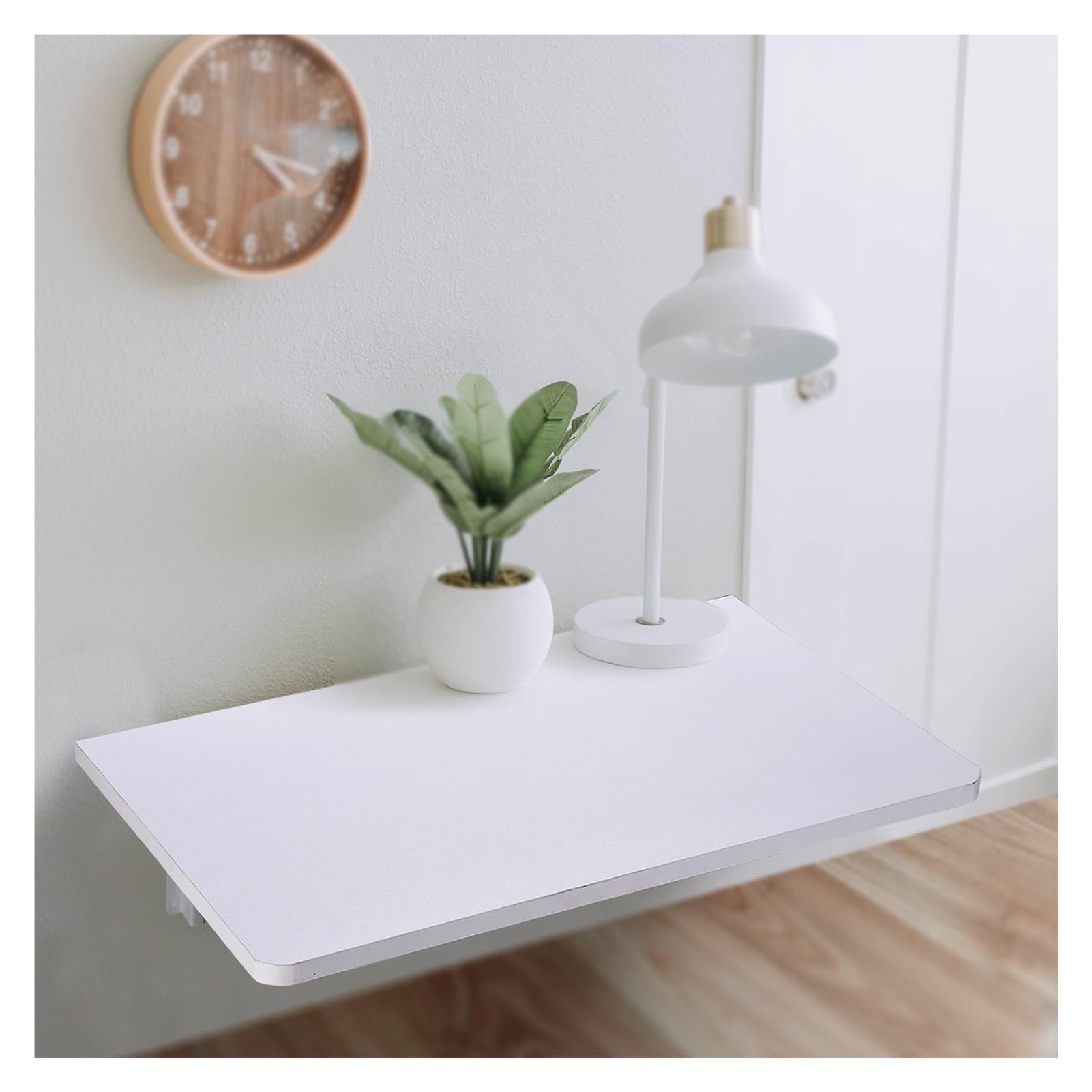 ZHANGGL Wall Mounted Folding Desk & Dining Table - Space-Saving Wall Desk for Home Office Kitchen Laundry Room Bar - Stylish White (90x50cm)