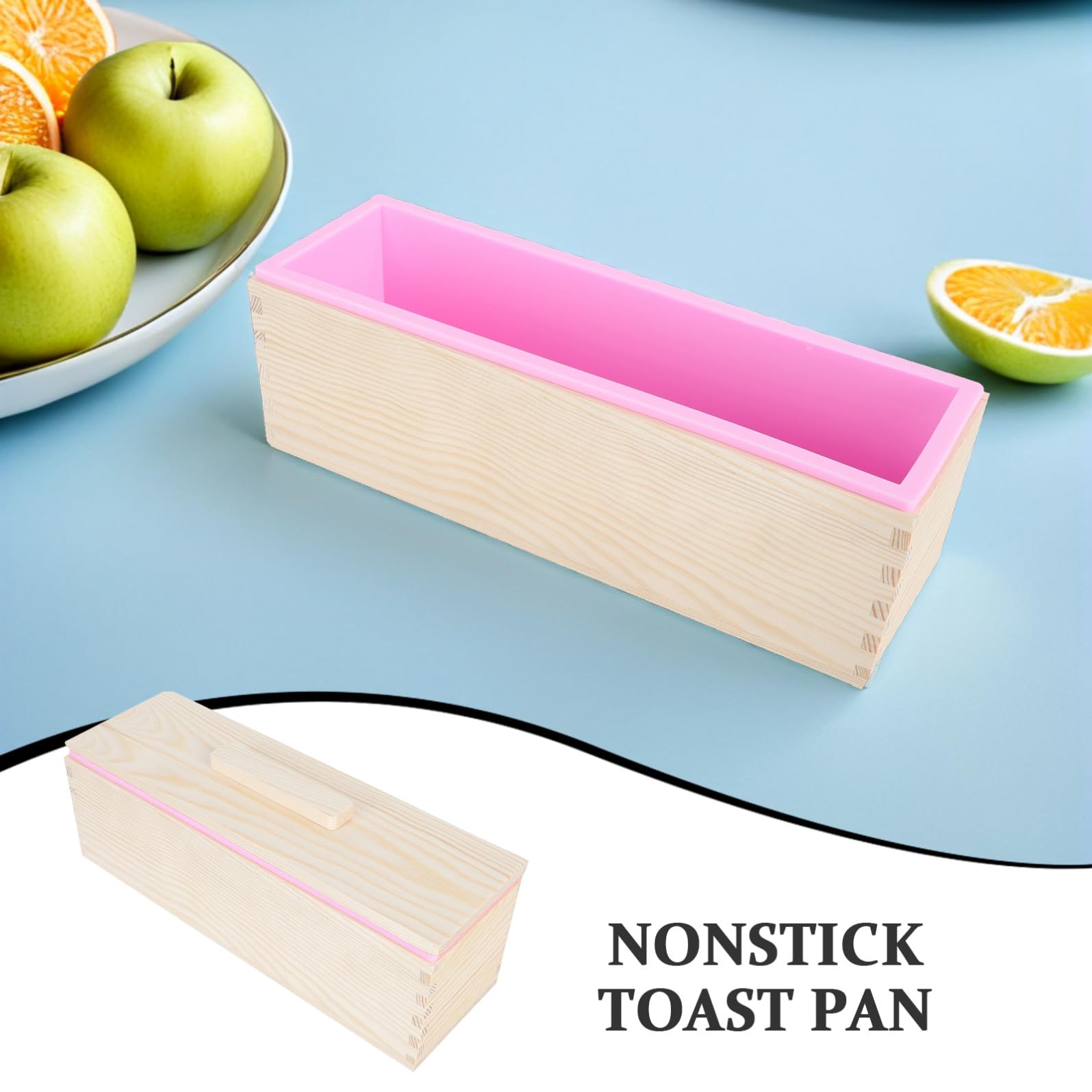 Stampo per Toast Rettangolare in Legno con Coperchio