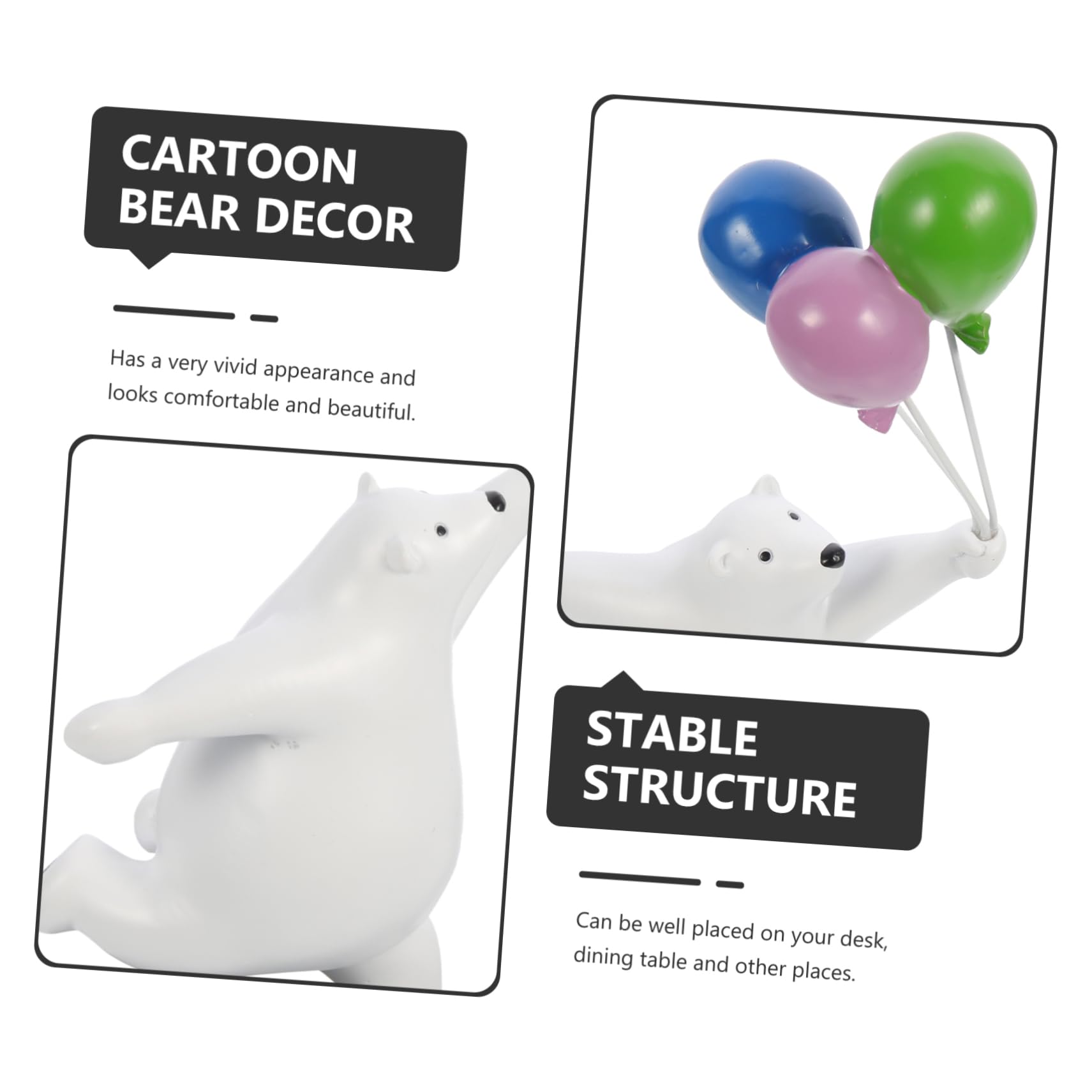 IMIKEYA Figura de Oso Globo de Resina, Adorno Decorativo 1 Pieza