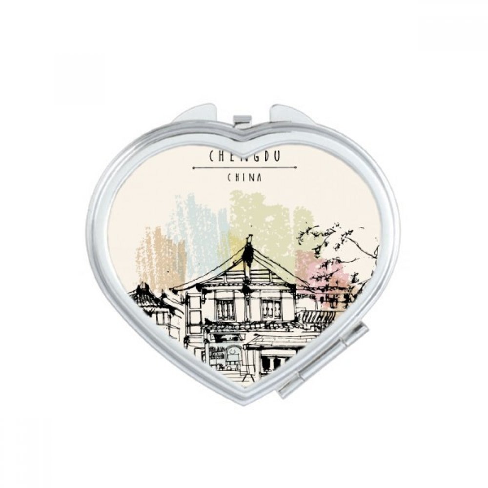 Miroir compact portable mignon cadeau idéal cœur multicolor pour femme