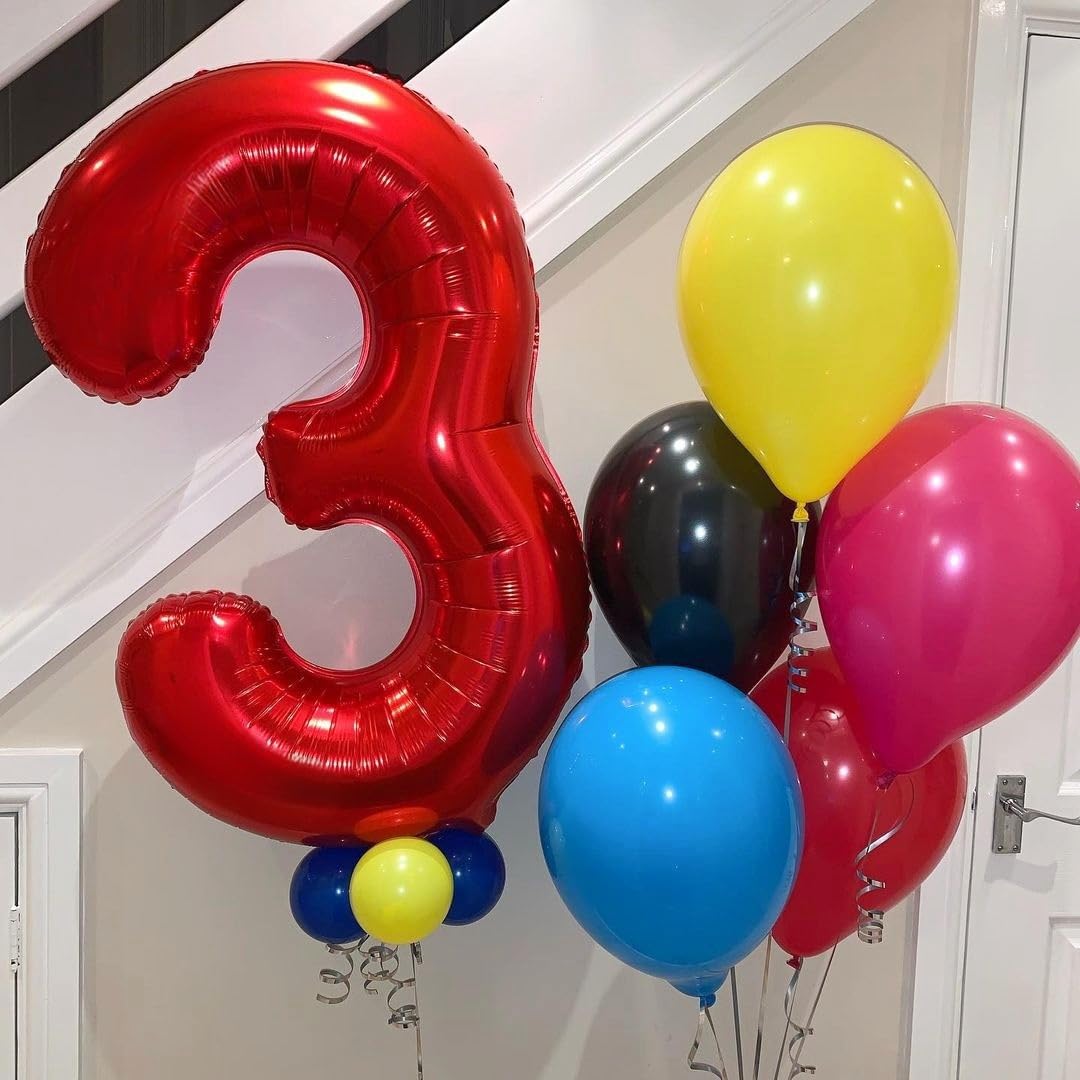 Large 32inch Helium Air Digit Figure Big Crown Number Foil Balloon Birthday Part