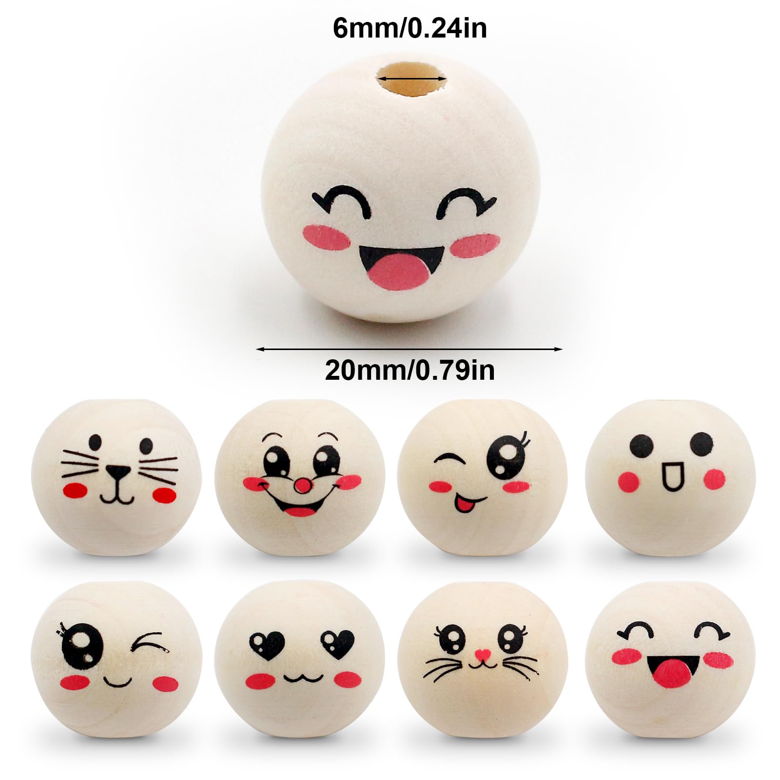 Perles En Bois Forme Bonbon - Lot De 20 Pour Fabrication De Bijoux DIY - 4 X 2 X 1 Cm