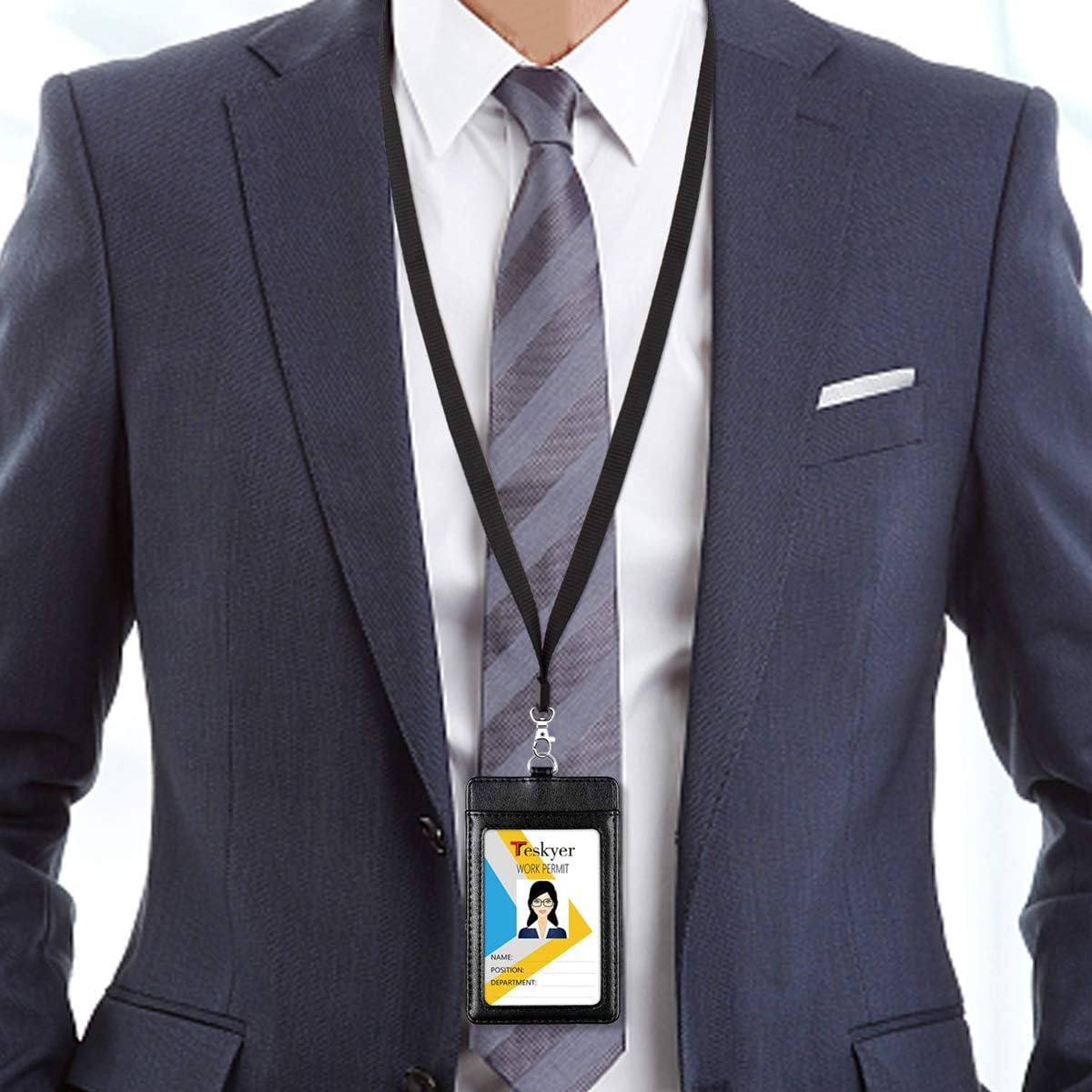 Teskyer 8 Pack Breakaway Lanyard for ID Badge Holders, Comfortable Flat