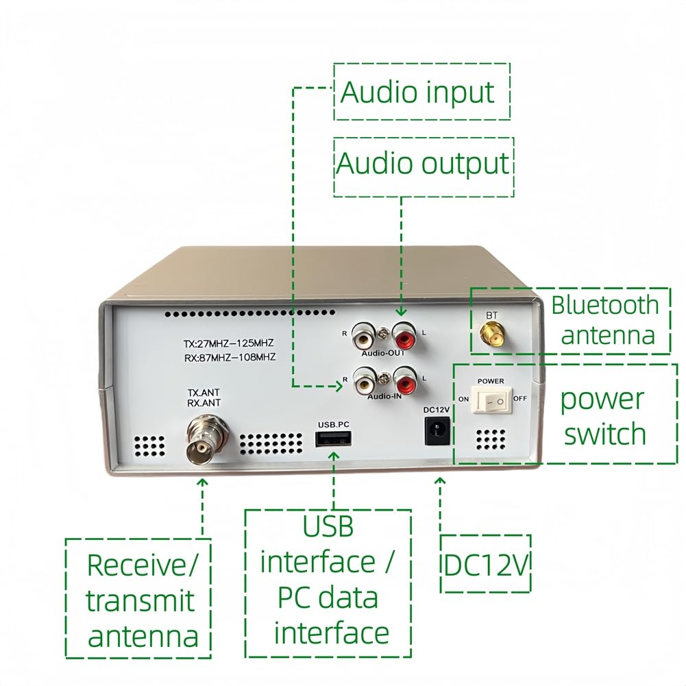 Trasmettitore FM FM125 27MHZ-125MHZ, Radio FM, Supporta USB, Scheda Audio per Computer, Lettore Musicale Bluetooth, Spina UE