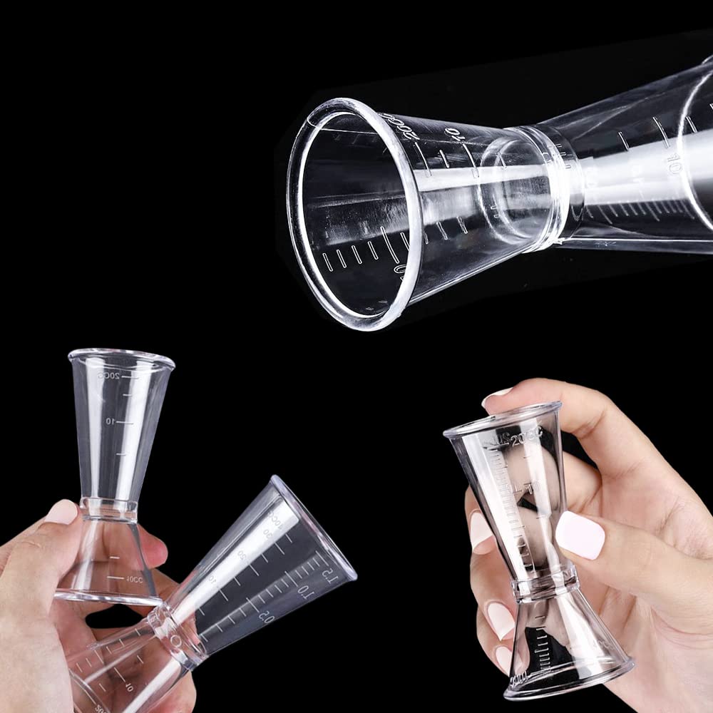 4 Misurini Per Cocktail Con Doppia Scala - 10/20 Ml E 20/40 Ml - Per Bar, Party E Home Mixology
