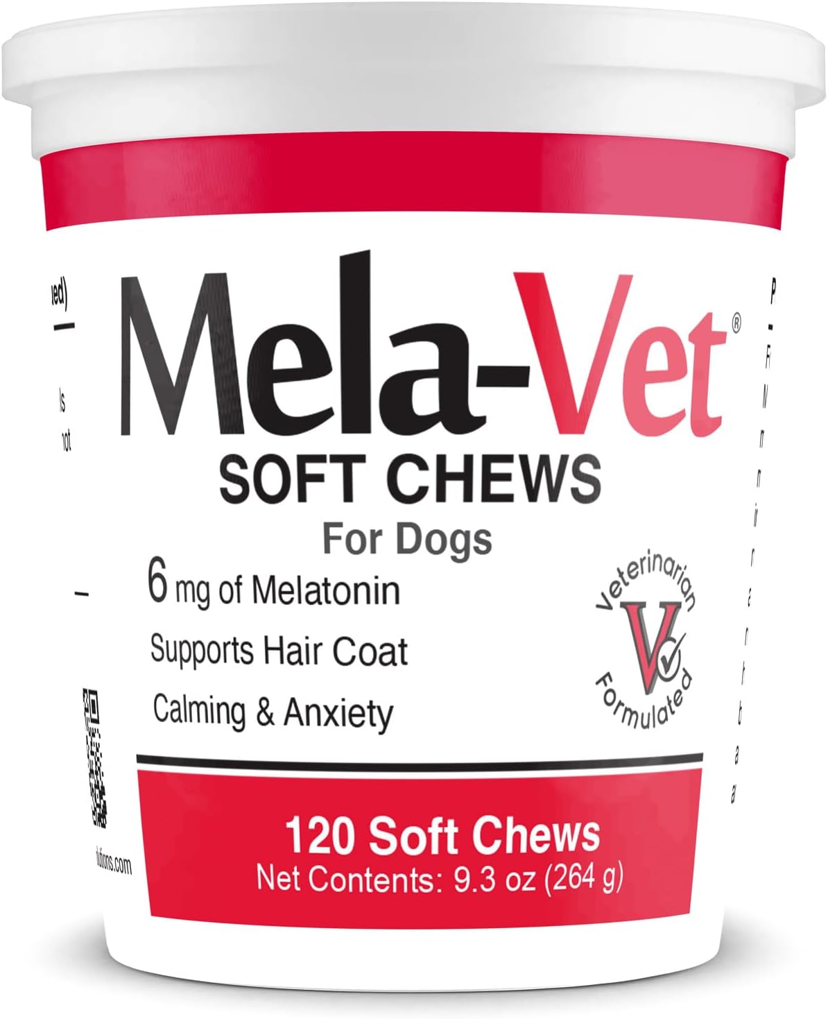 Mela-Vet Melatonin Calming Soft Chews for Dogs, Vet-Formulated to Provide Relaxation &amp; Anxiety Relief, Helps Reduce Stress &amp; Tension-Supports Healthier Skin &amp; Coat.120 Tasty Soft Chews