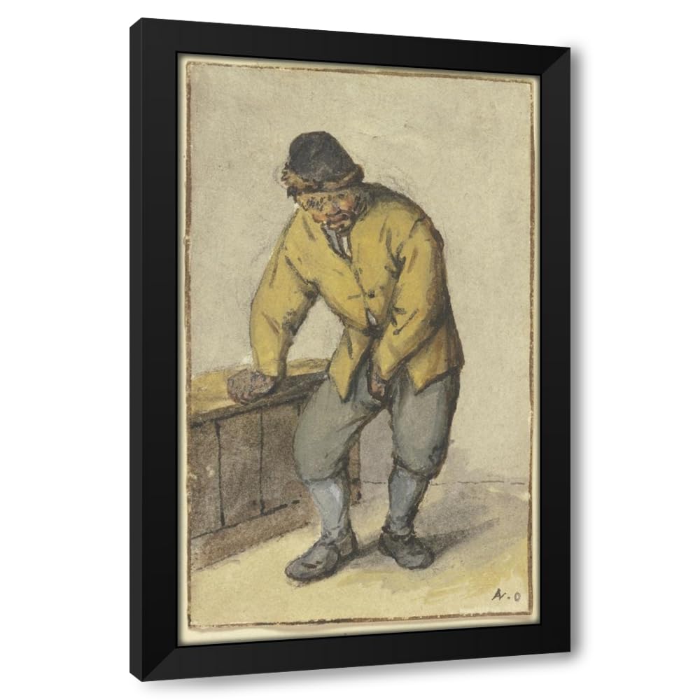 ArtDirect Stehender Bauer von vorn, seine Hose aufknöpfend Custom Framed Art Print Giclee Print or Canvas Options with Various Sizes and Customization by Adriaen van Ostade