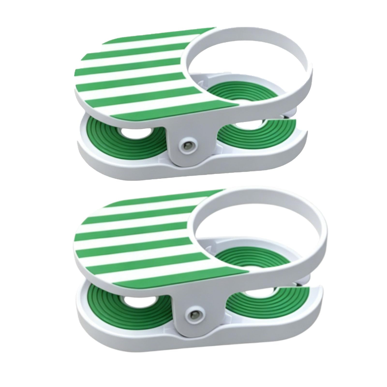 Clip-On Drink Holder - Secure Your Beverage Anywhere, Beach Chair Cup Holder with Clamp, Portable Cup Holder for Desk Table Pool Lounge Cruise Outdoor Use (Green*2)
