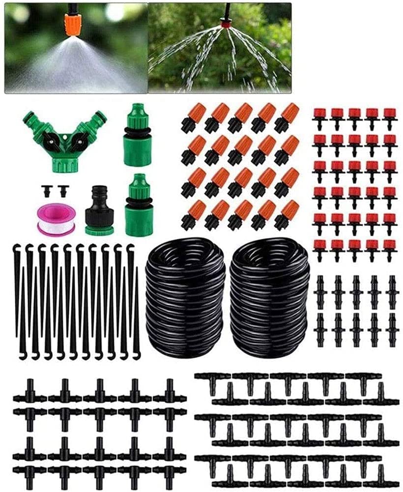 Irrigatore Da Giardino Lawn Sprinkler Irrigazione automatica Micro Sprinkler Arbusto a goccia Kit Irrigazione da giardino 30M Sistema di irrigazione Kit da giardino per irrigazione a goccia LSDRALOBBE