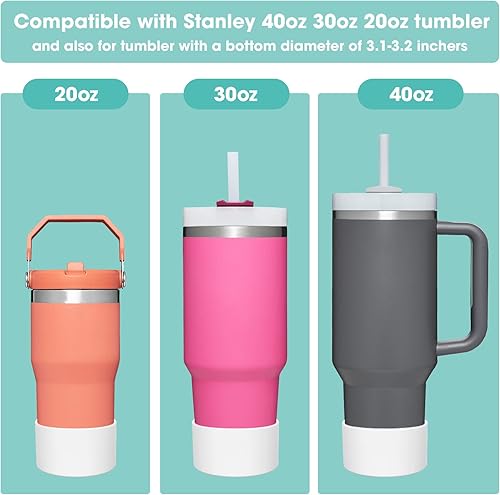 Miniatura 5 de Paquete de 2 protectores de silicona para botas Stanley Quencher Adventure de 40 onzas, 30 onzas, vaso IceFlow de 20 onzas y 30 onzas, funda