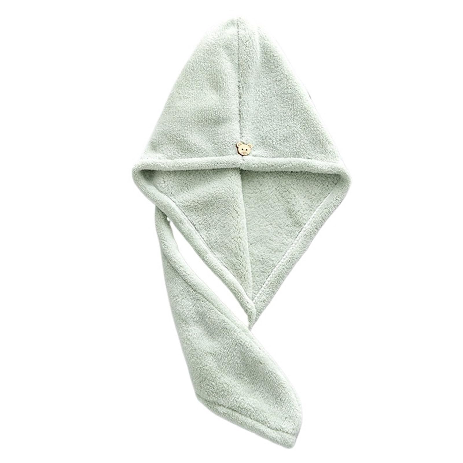 SUODEBYY Hair Towel Microfiber Hair Towel Wrap Ultra Absorbent, Fast Drying Turban Soft, No Frizz Towels For Women Wet Curly(Green)