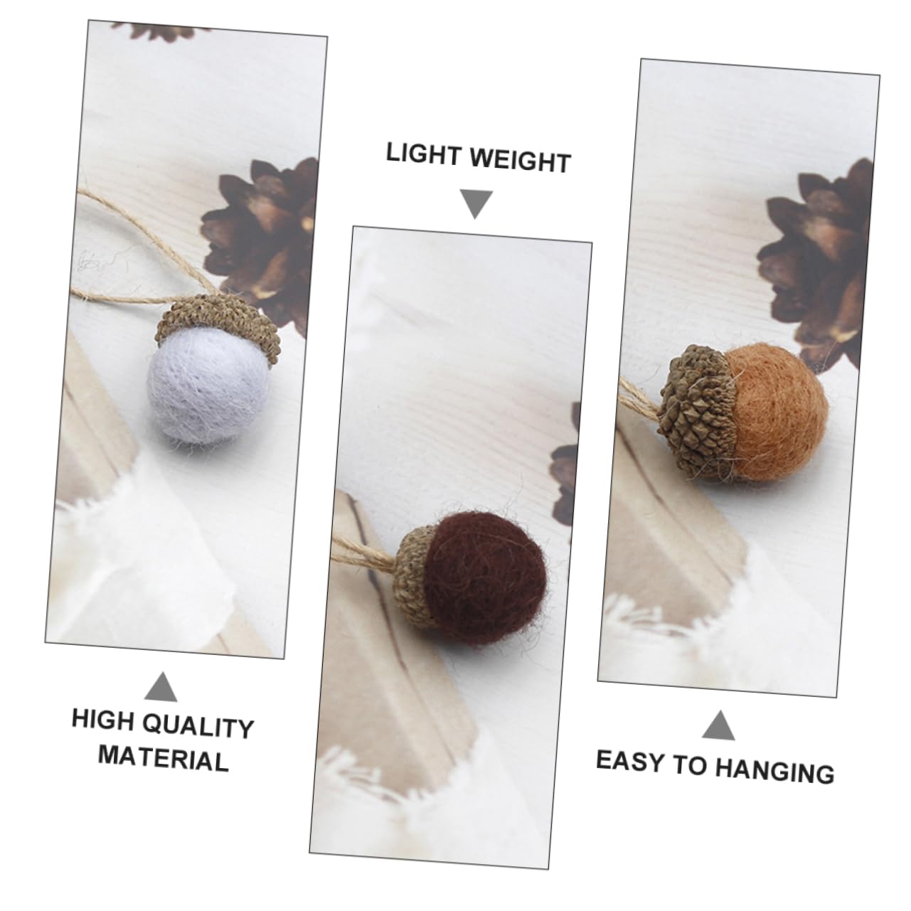 KOMBIUDA 36piezas Colgantes De Fieltro para Árbol De Navidad Adornos De Piña De Lana Decoración Navideña para Fiestas y Eventos