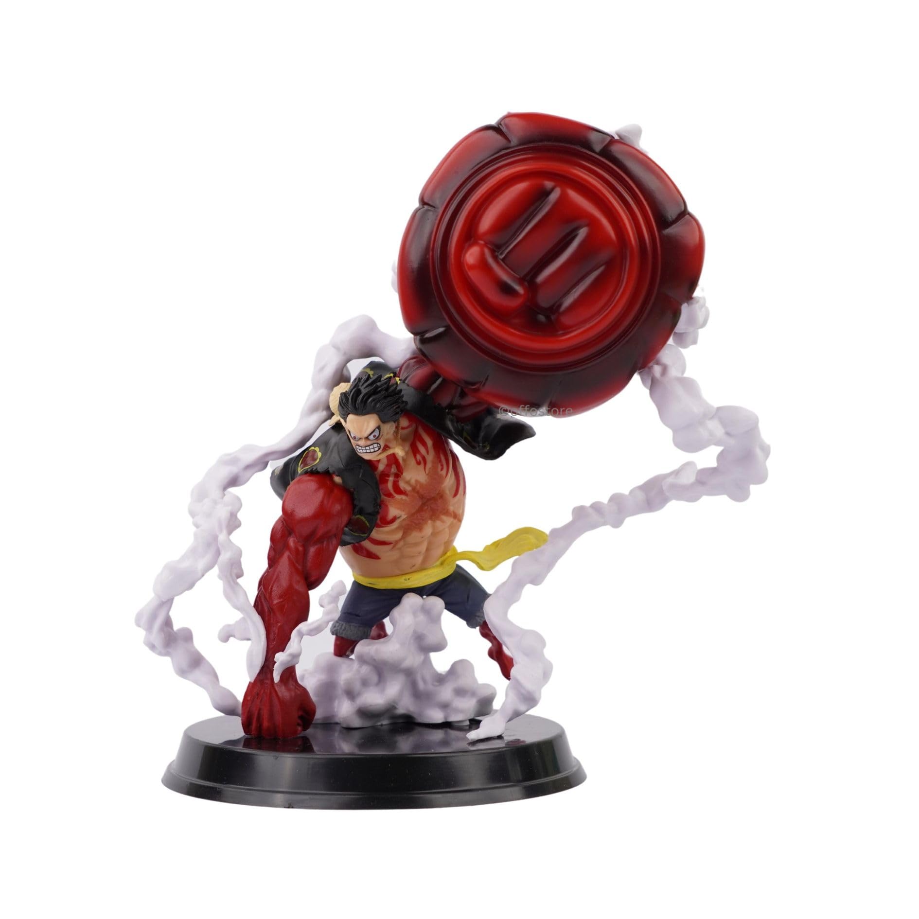 Offo Monkey D. Luffy Gear 4 Action Figure (15cm) – Epic Boundman Pose with Cloud Base | Premium One Piece Decor for Office Desk, Study Table & Shelf | Ideal Gift for Anime Fans & Collectors