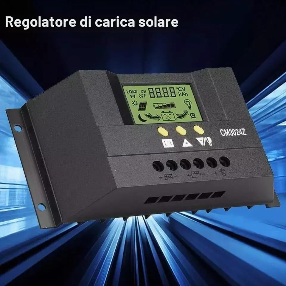 Kit Fotovoltaico Inverter 3000W Pannello Solare 2X 100W regolatore 30 amp PVM ENERGIA SOLARE CAVO 4MM ALESHOP82