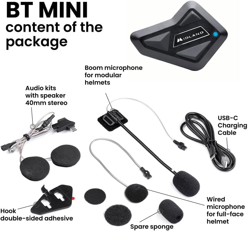 Amazon.com: Midland BT Mini Motorcycle Bluetooth – 3-Rider Helmet