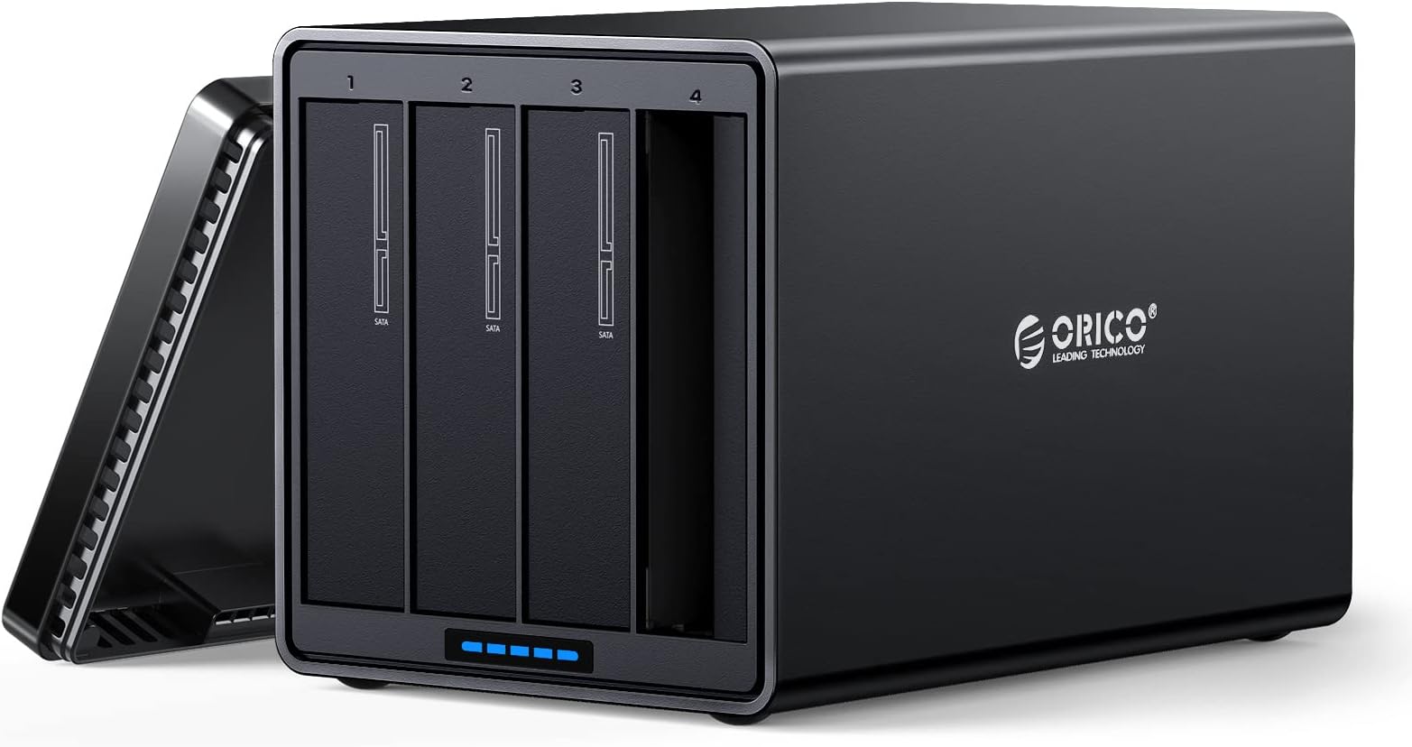 ORICO Raid 4 Bay Enclosure USB 3.0 for 3.5 Inch HDDs External Hard Drive Bay Magnetic Cover Storage Case for Office and Home Storage Expansion Up to 64 TB(4X16TB) Aluminum-NS400RU3