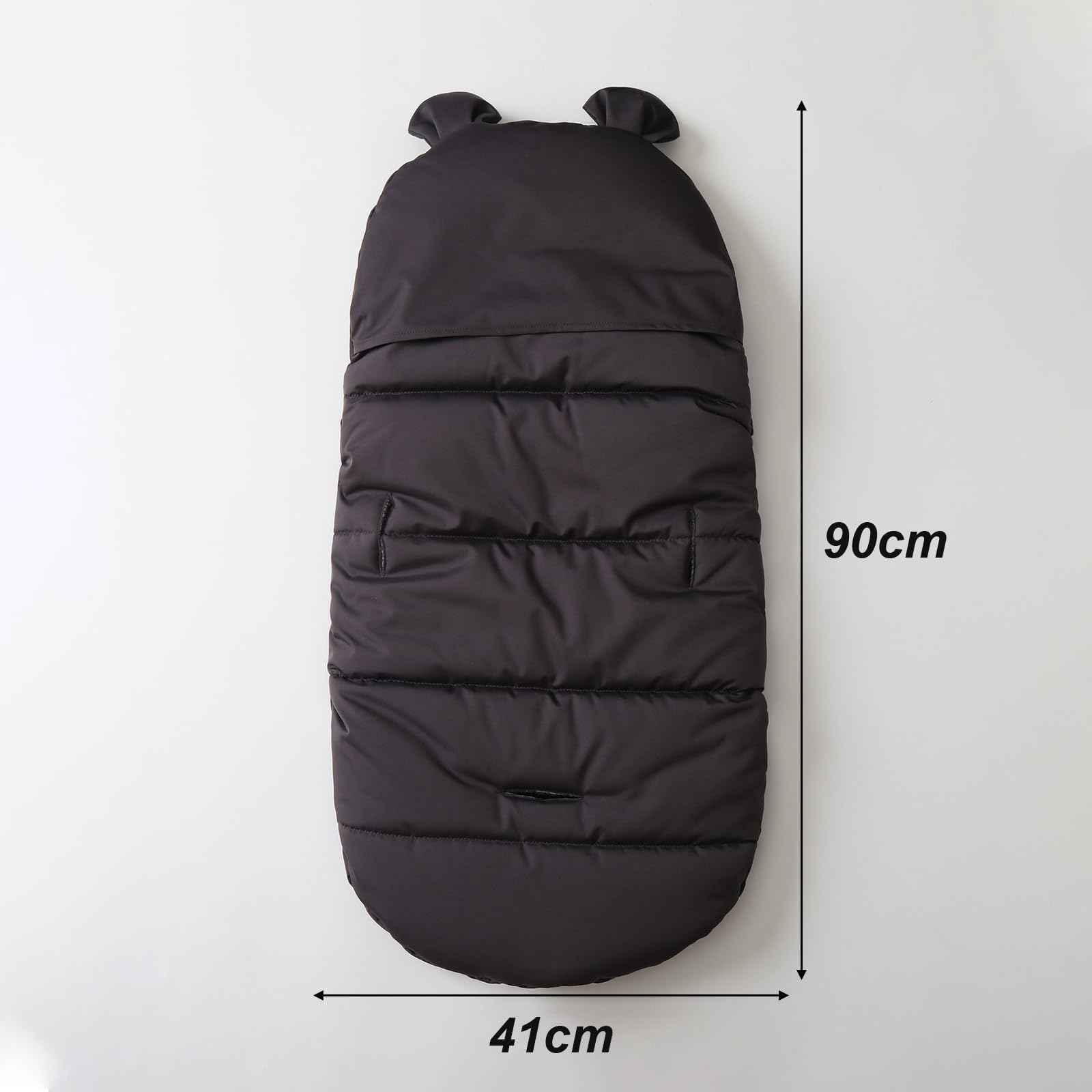 Liemuao - Sacco a pelo per passeggino, universale, invernale, caldo, con cerniera, per bambini, impermeabile, adatto per passeggino, carrozzina, seggiolino auto (nero)