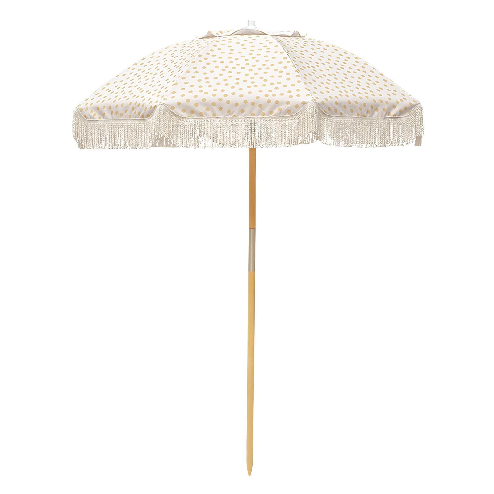 Parasols de exterieur en bois haut de gamme 1.8m inclinable style bohème à pampilles