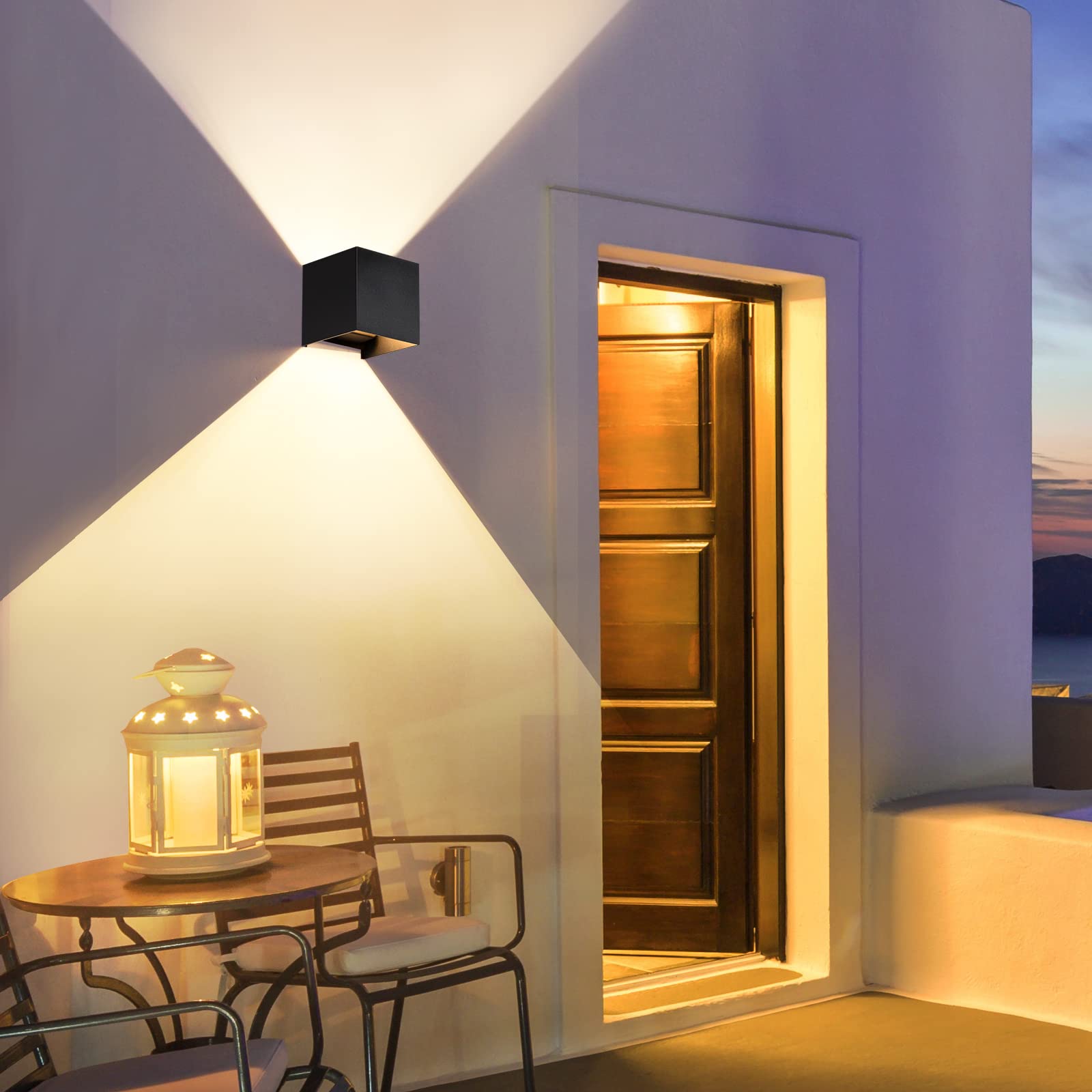 Applique da Esterno con 9W 3000K Bianco Caldo G9 Sorgente Luminosa Sostituibile Applique da Parete Interno IP65 Impermeabile Lampade da Esterno Angolo del Fascio Regolabile【4 Pezzi Nero】