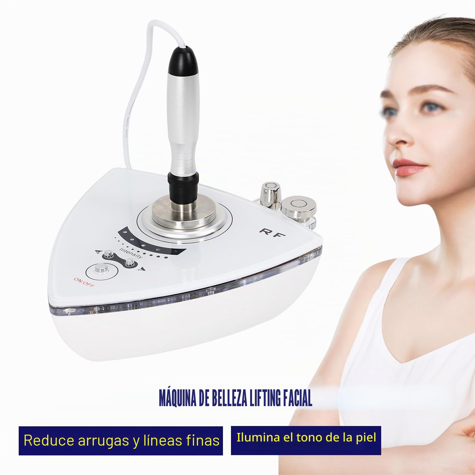 Dispositivo de tonificación, masajeador facial, antienvejecimiento, máquina de masaje facial de alta frecuencia, dispositivo de belleza con tres sondas, intensidad ajustable, adecuada para ojos, cara