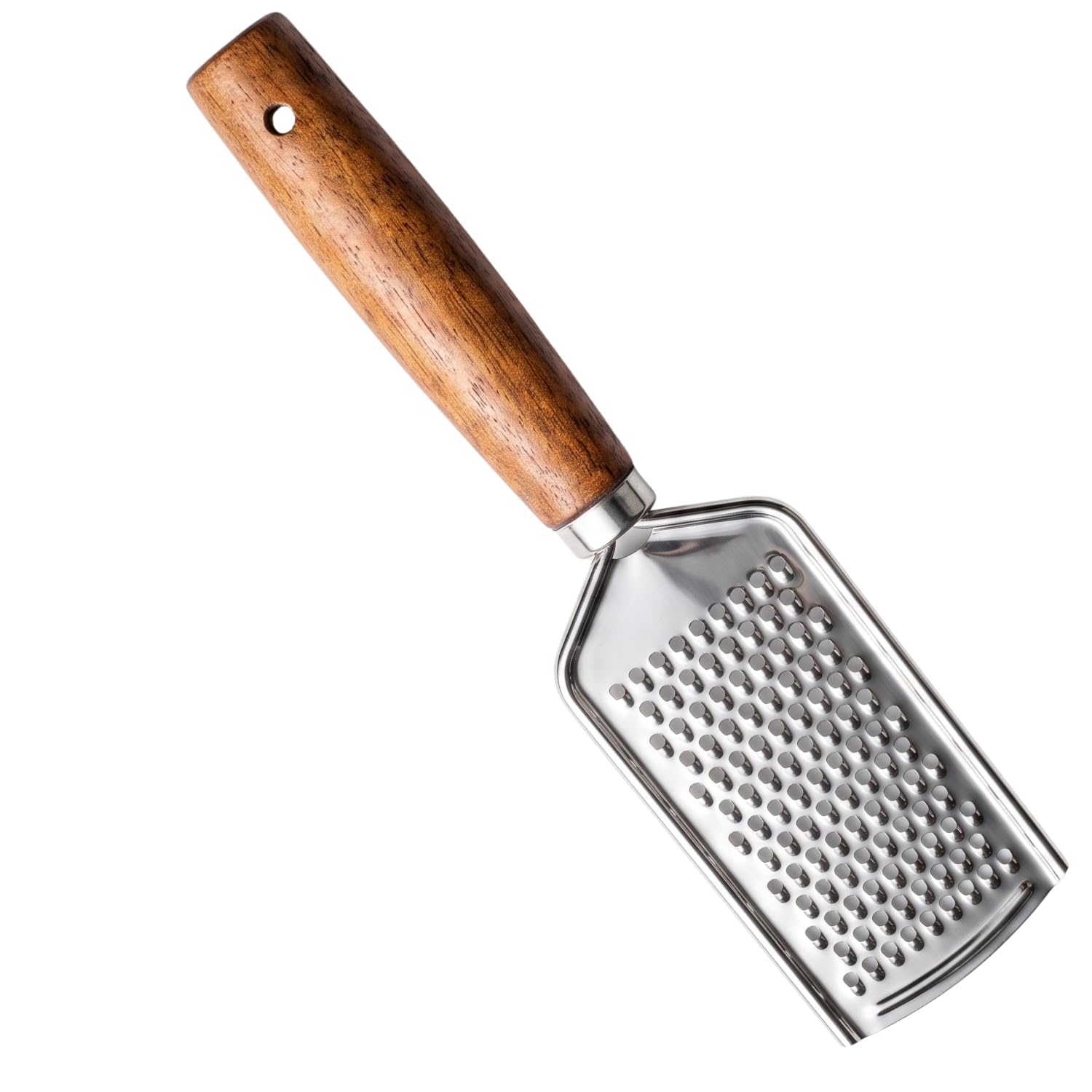 Premium Stainless Steel Handheld Cheese Grater with Wooden Handle | Fine Ginger Garlic Grater & Lemon Zester | Food Grade Kitchen Grater for Chocolate, Nutmeg, Citrus, Pizza & Pasta-image-20