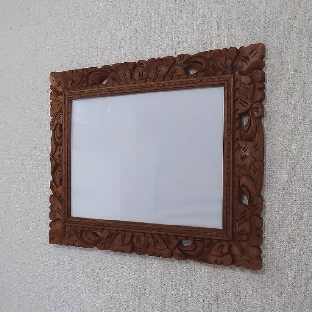 木製 アンティーク調 手彫り額セット］ 木製 アンティーク調