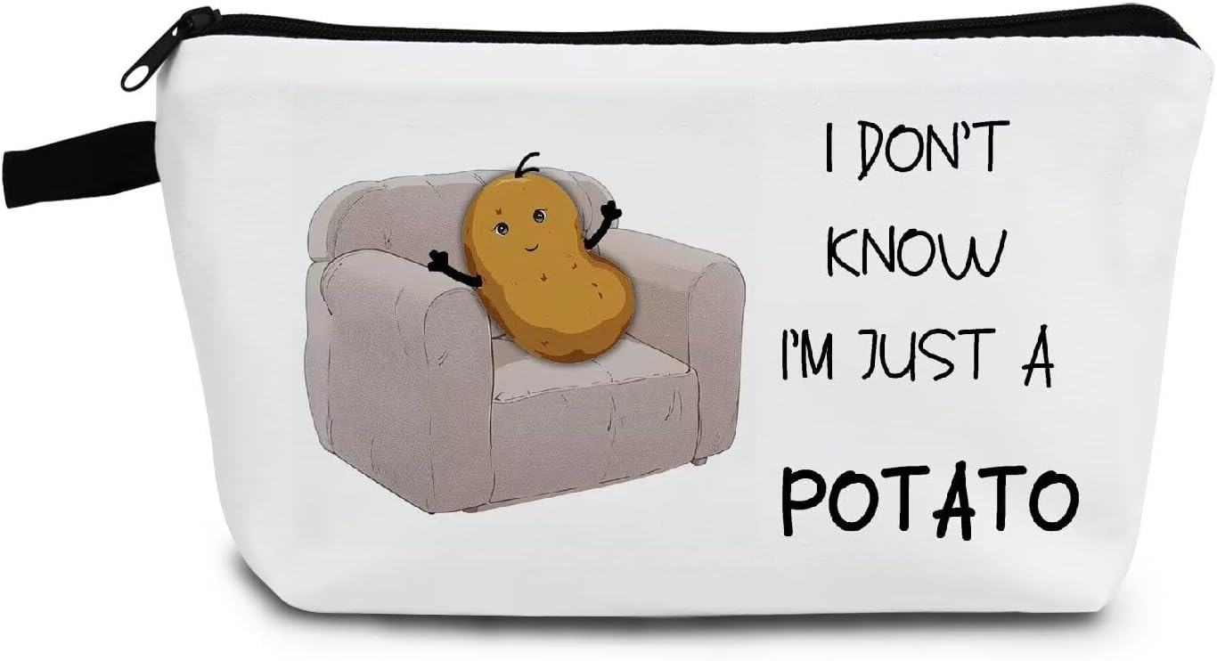Couch Potato Print Small Cosmetic Bag