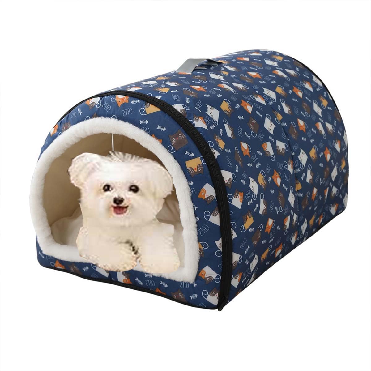Niche pour chat et chien pliable idéale pour le salon ou les voyages en taille XL