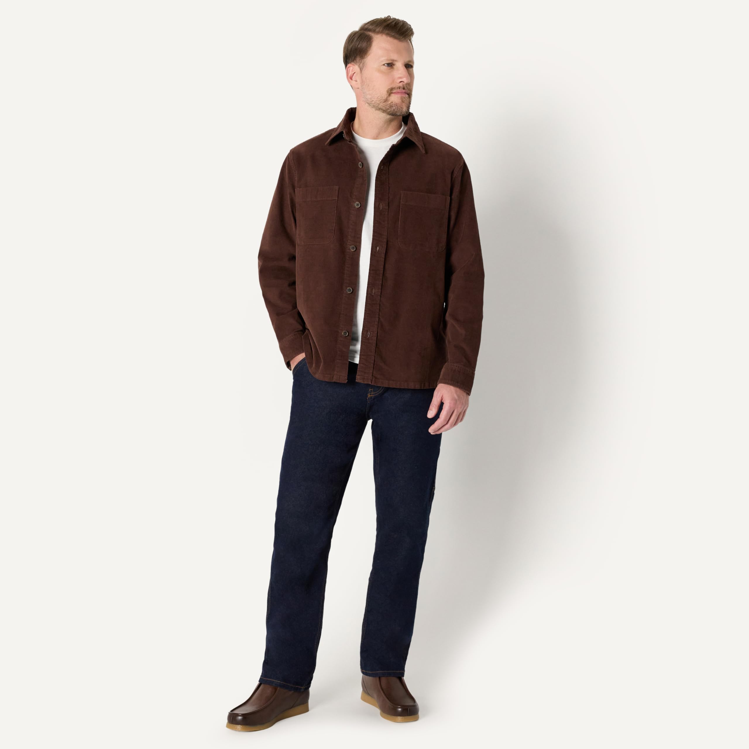 Amazon Essentials Herren Regular Fit: Cord-Overshirt
