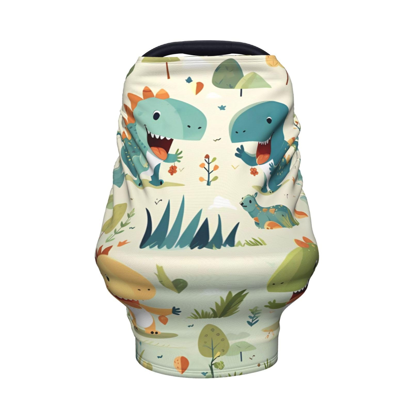 XZDHYZ Cute little baby dinosaur Versatile full-print Stroller Chair Cover/Nursing Cover, specially designed for your baby, Black